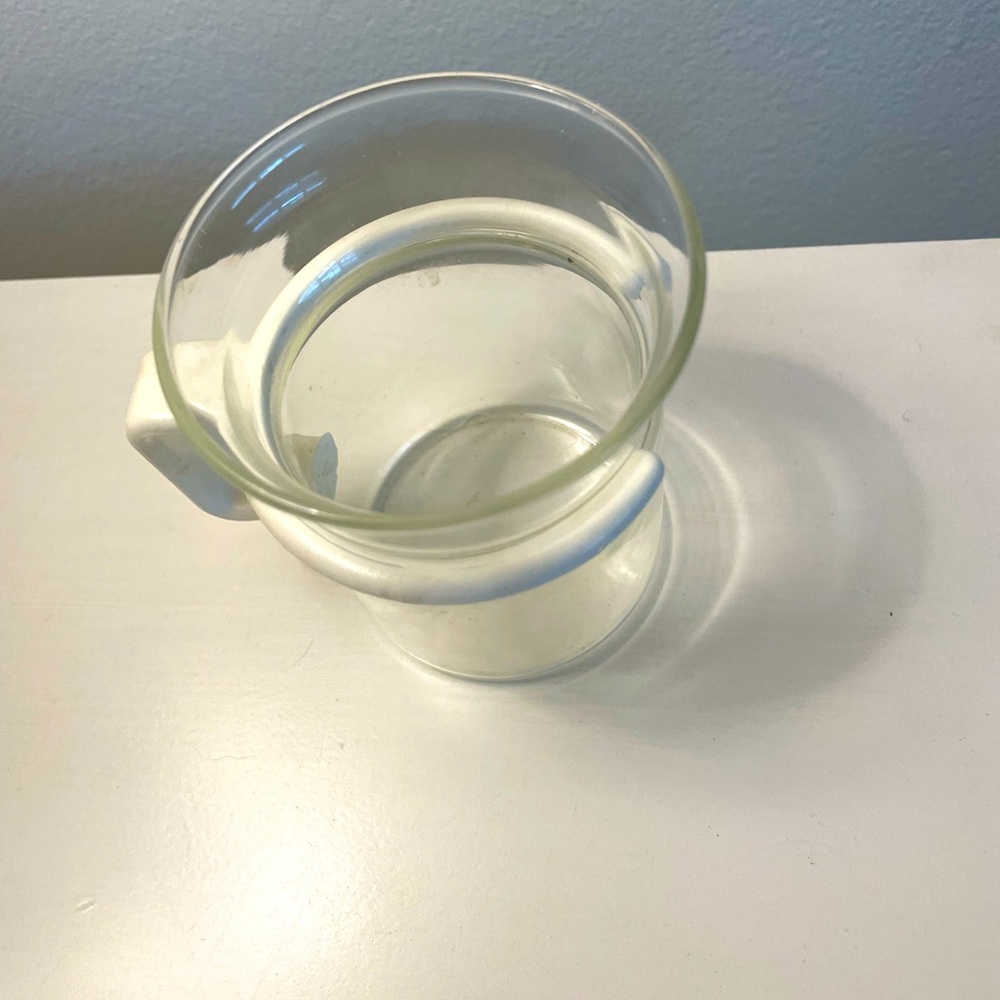 Bodum Glass Coffee Tea Mug with White Handle Vintage
